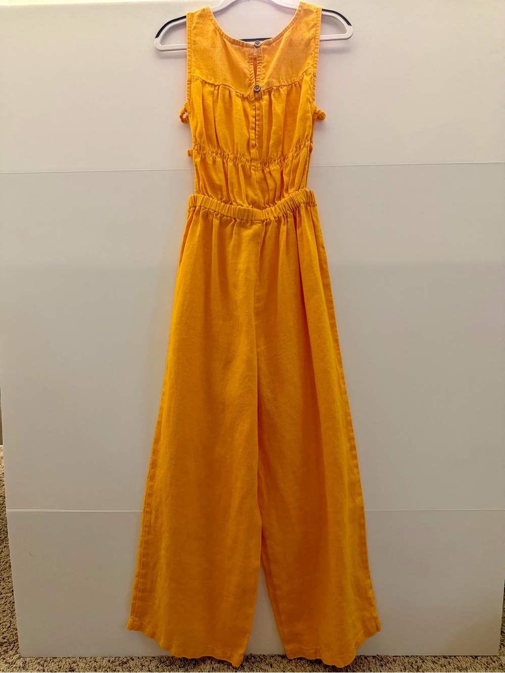 Zara Girls Yellow Sleeveless Wide-Leg Jumpsuit Kids Size 11-12
